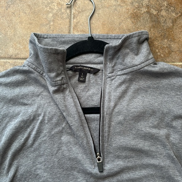 Banana Republic Quarter Zip Sweater/Shirt (Men’s L) - Picture 2 of 4